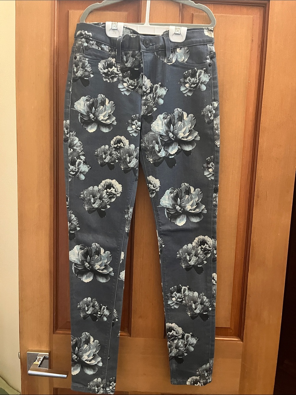 Hudson Jeans Women's Black & Gray Floral Skinny Jeans